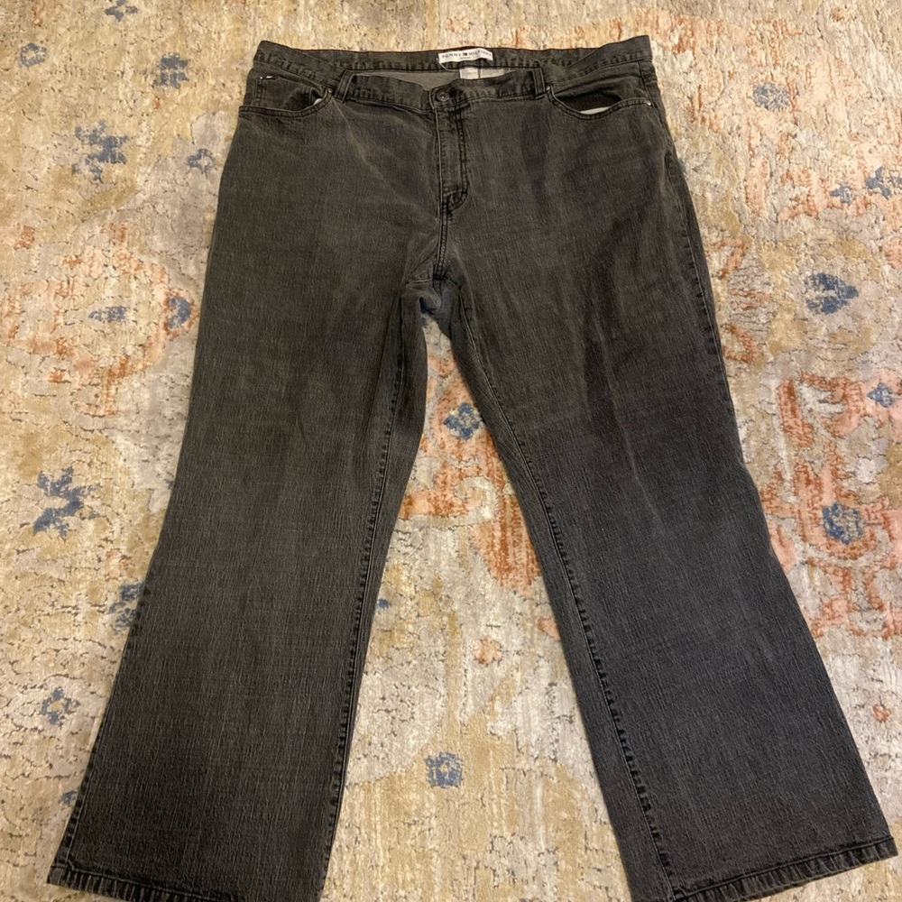Tommy Hilfiger Womans Size 22 Jeans Vintage Boot Black Y2K Faded Street Wear